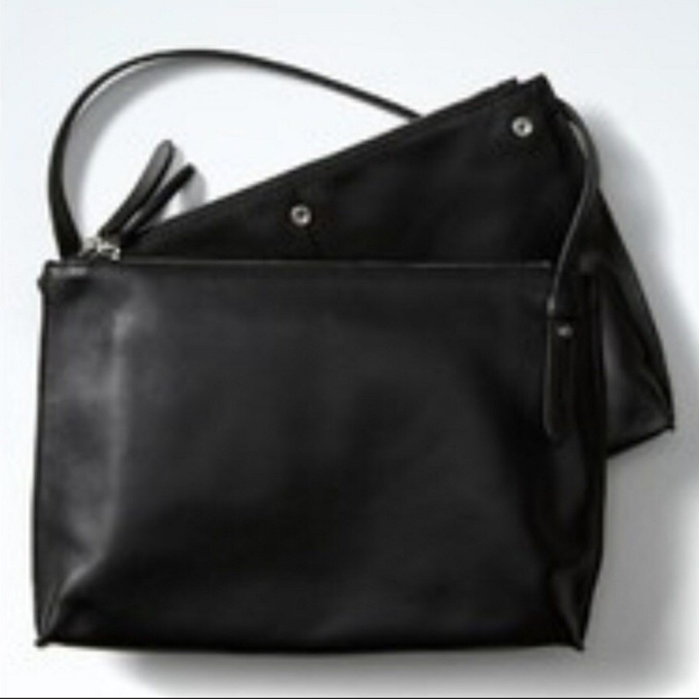 Banana Republic Double Zip Leather Crossbody